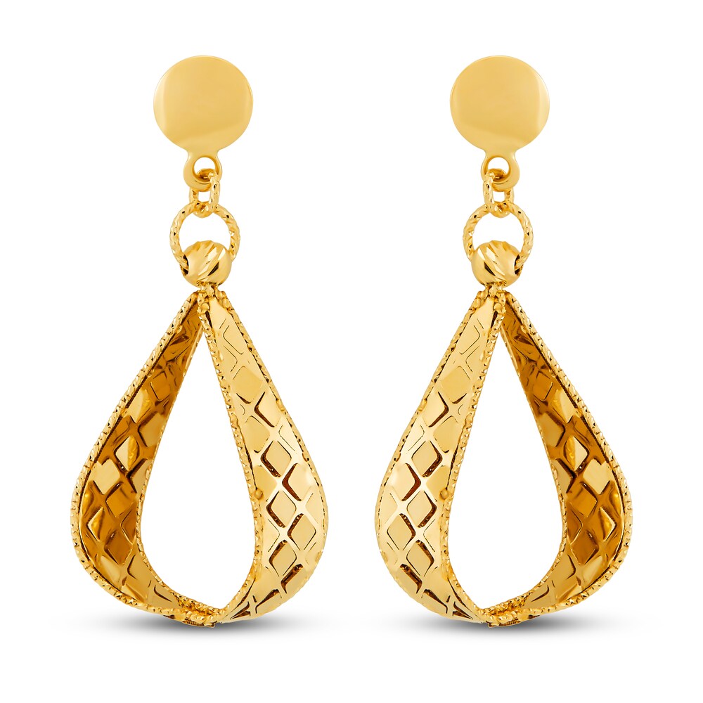 Italia D\'Oro Pear-shaped Triangle Drop Earrings 14K Yellow Gold Jk0BfI6V