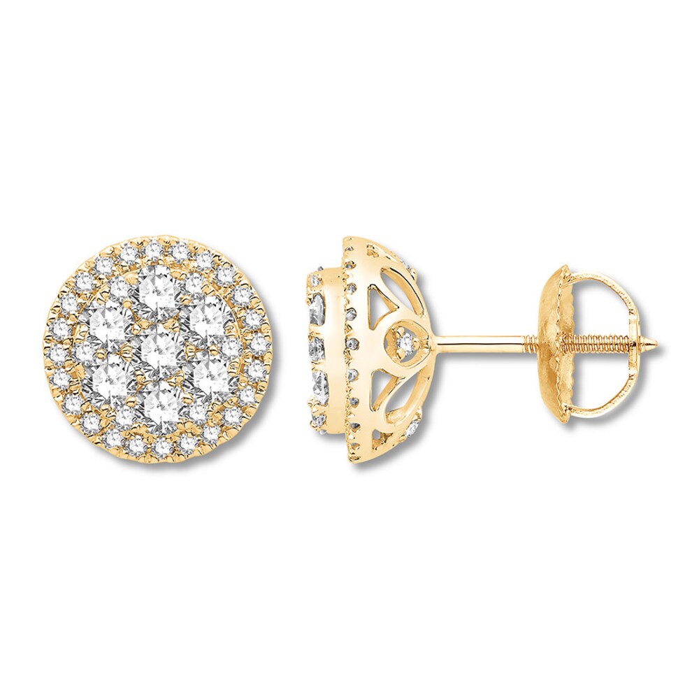 Colorless Diamond Earrings 1 ct tw 14K Yellow Gold JlCchkRu