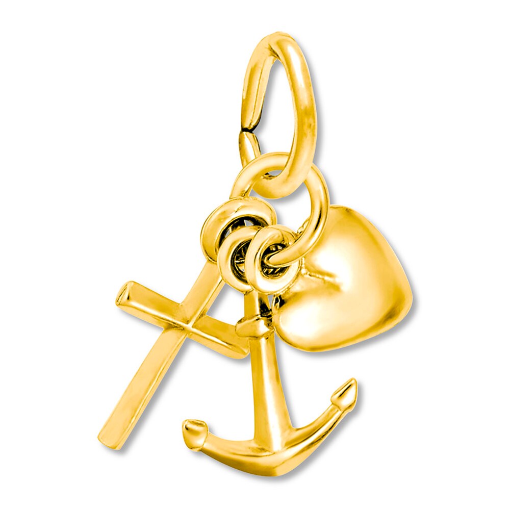 Faith/Hope/Charity 14K Yellow Gold Charm KBxfwW5o