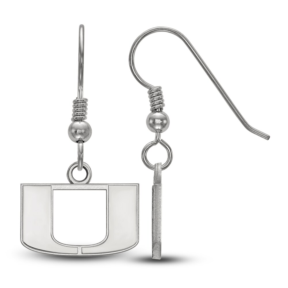 University of Miami Dangle Earrings Sterling Silver KJWFTJLx