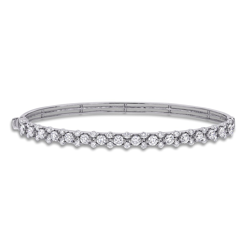 Diamond Bangle Bracelet 1-7/8 ct tw Round 14K White Gold 7" KNLfZQhI