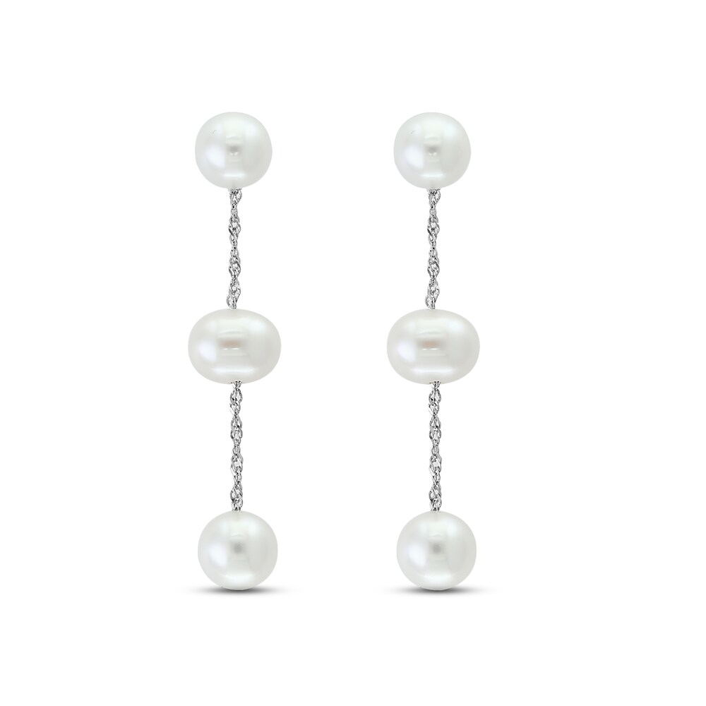 LALI Jewels Cultured Freshwater Pearl Drop Earrings 14K White Gold KPmSNdzM