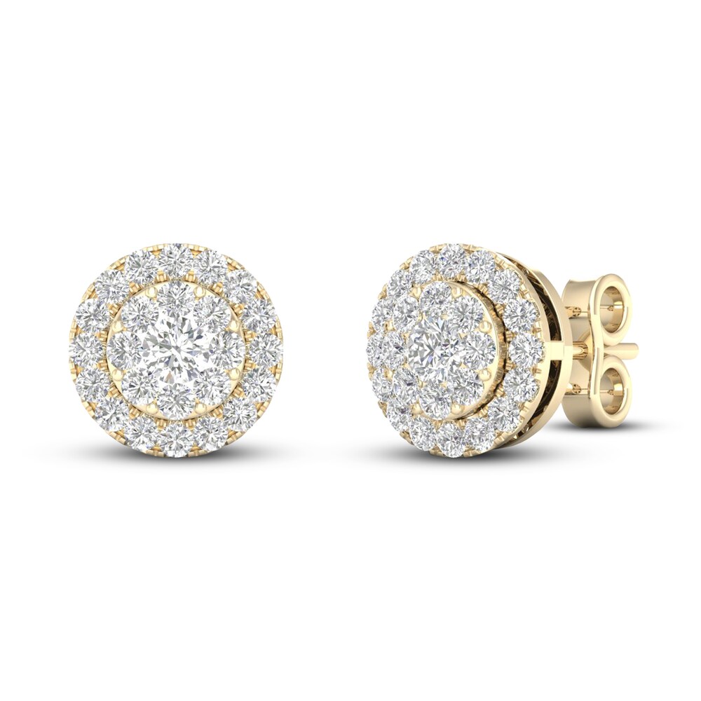 Diamond Stud Earrings 1/2 ct tw Round 10K Yellow Gold KX5LbFvu