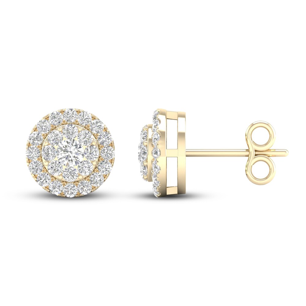 Diamond Stud Earrings 1/2 ct tw Round 10K Yellow Gold KX5LbFvu