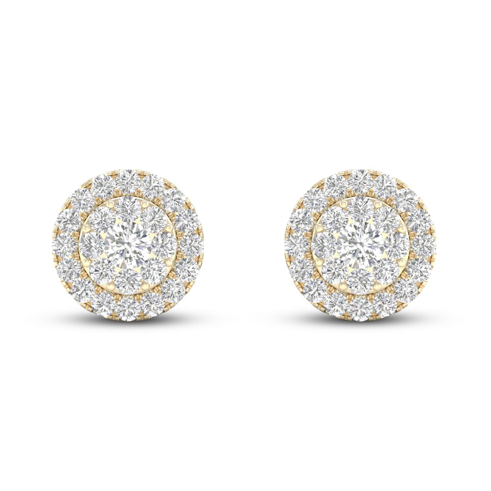 Diamond Stud Earrings 1/2 ct tw Round 10K Yellow Gold KX5LbFvu