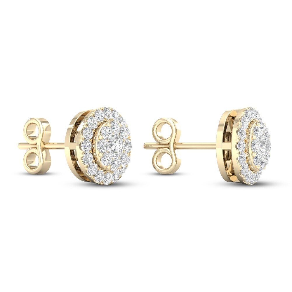 Diamond Stud Earrings 1/2 ct tw Round 10K Yellow Gold KX5LbFvu