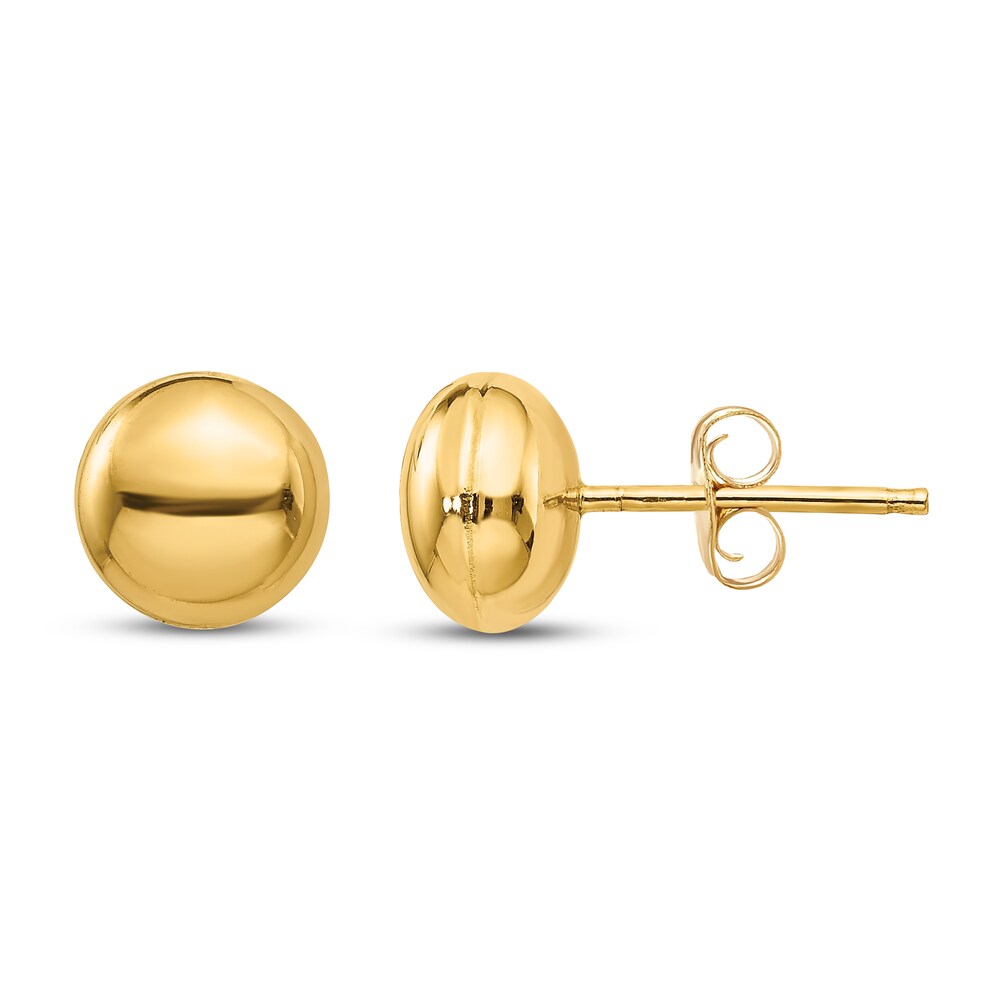 Button Stud Earrings 14K Yellow Gold KbdSeQSA