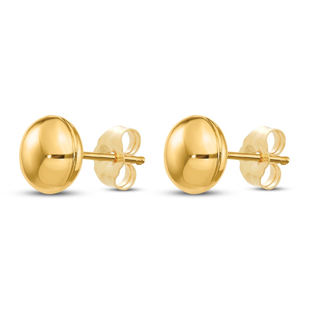 Button Stud Earrings 14K Yellow Gold KbdSeQSA