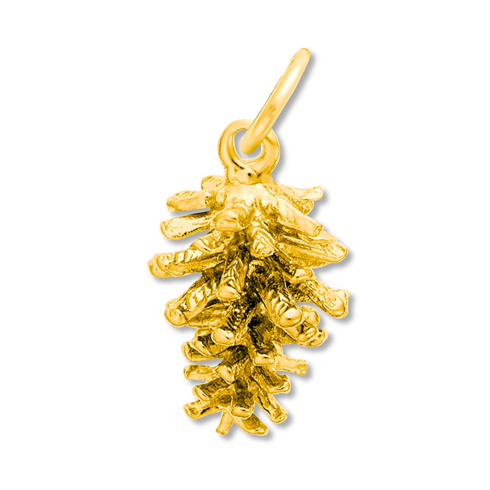 Pine Cone Charm 14K Yellow Gold KfyvMVd2