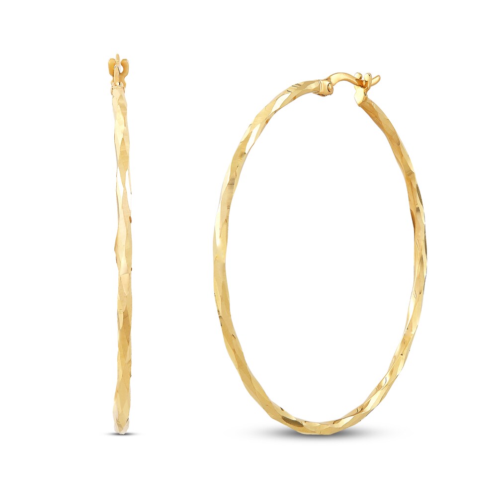 Hoop Earrings 10K Yellow Gold KjgMp35L