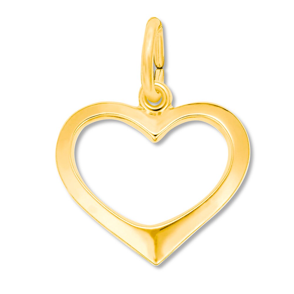 Heart Cutout Charm 14K Yellow Gold KkIQpL0c