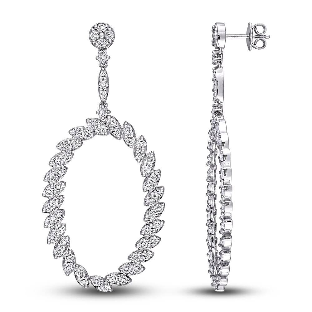 Diamond Earrings 5-1/4 ct tw Round 14K White Gold KkVhLlQ8