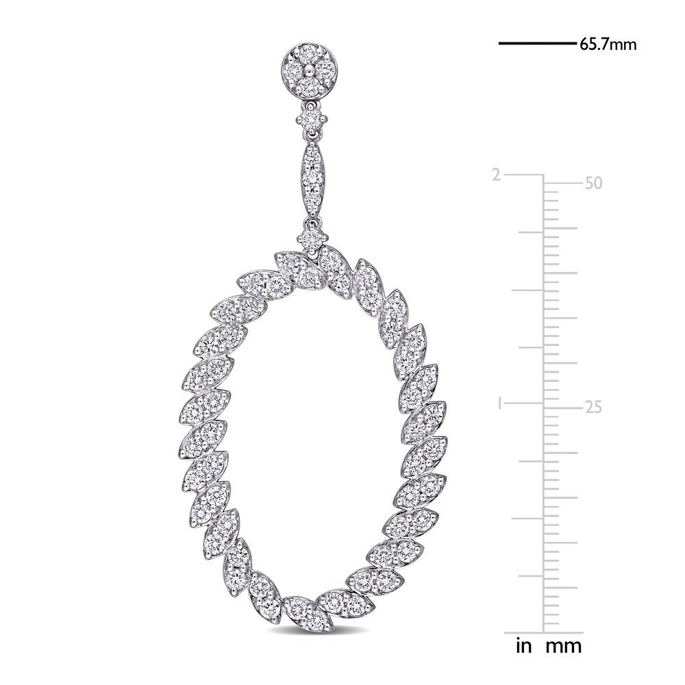 Diamond Earrings 5-1/4 ct tw Round 14K White Gold KkVhLlQ8