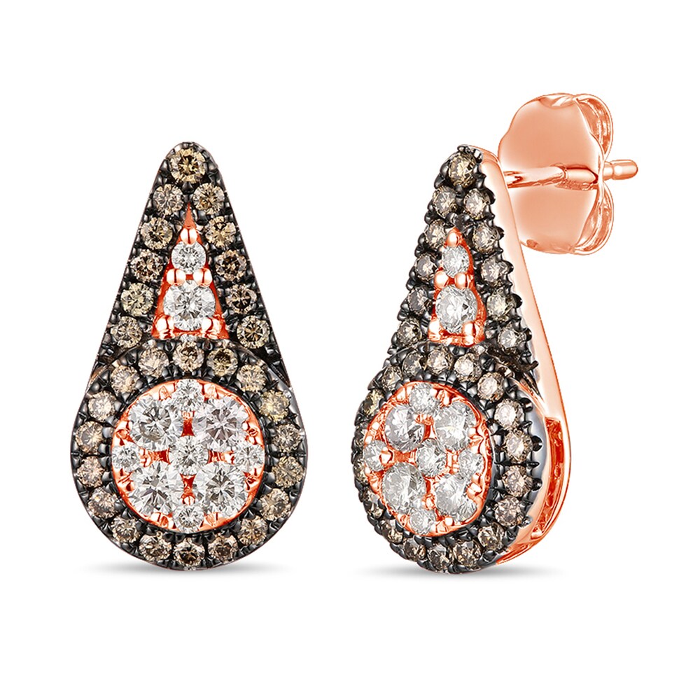 Le Vian Diamond Earrings 3/4 ct tw Round 14K Strawberry Gold KkaOZvcH