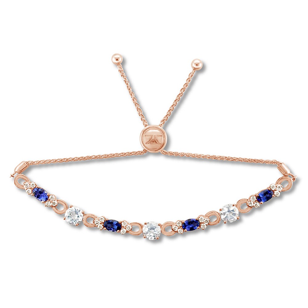 Le Vian Aquamarine & Tanzanite Bracelet 5/8 ct tw Diamonds 14K Strawberry Gold Knzif07N