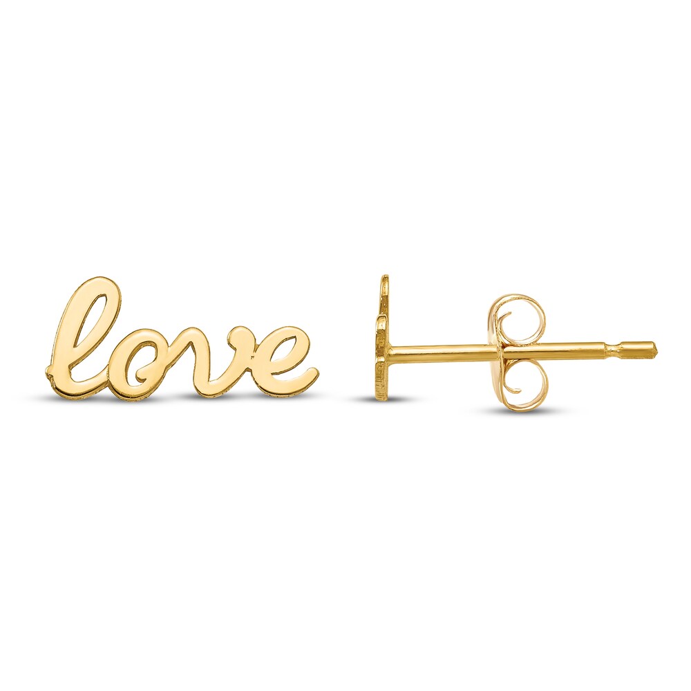 Love Stud Earrings 14K Yellow Gold KsTOsbY3