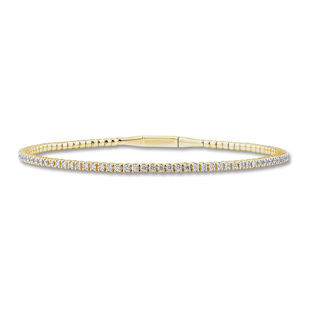 Diamond Tennis Bracelet 1 ct tw Round 10K Yellow Gold 7.25" KwRJXEnR