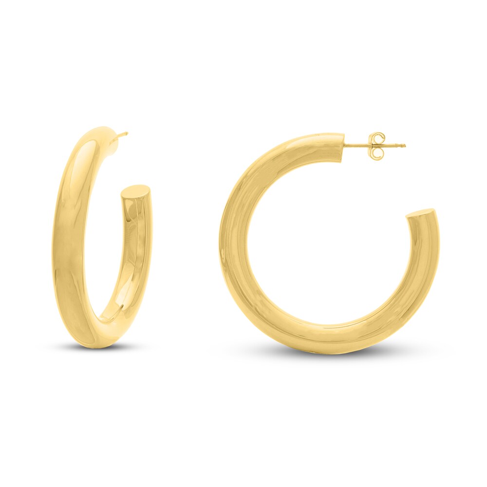 Open Hoop Earrings 14K Yellow Gold Kwx9nXz5