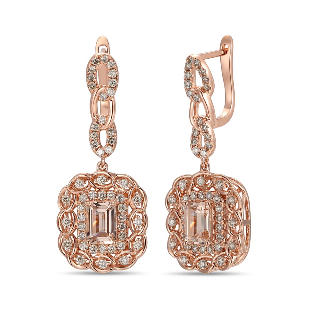 Le Vian Creme Brulee Morganite Earrings 1-1/6 ct tw Diamonds 14K Strawberry Gold KxbXT3OS