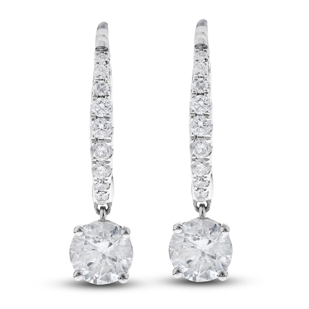 Diamond Earrings 1 ct tw Round 14K White Gold L3ebHwSq