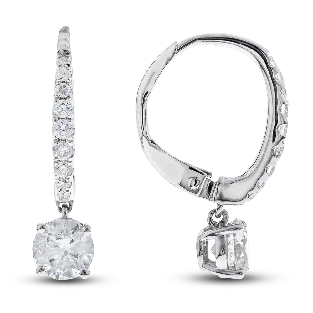 Diamond Earrings 1 ct tw Round 14K White Gold L3ebHwSq