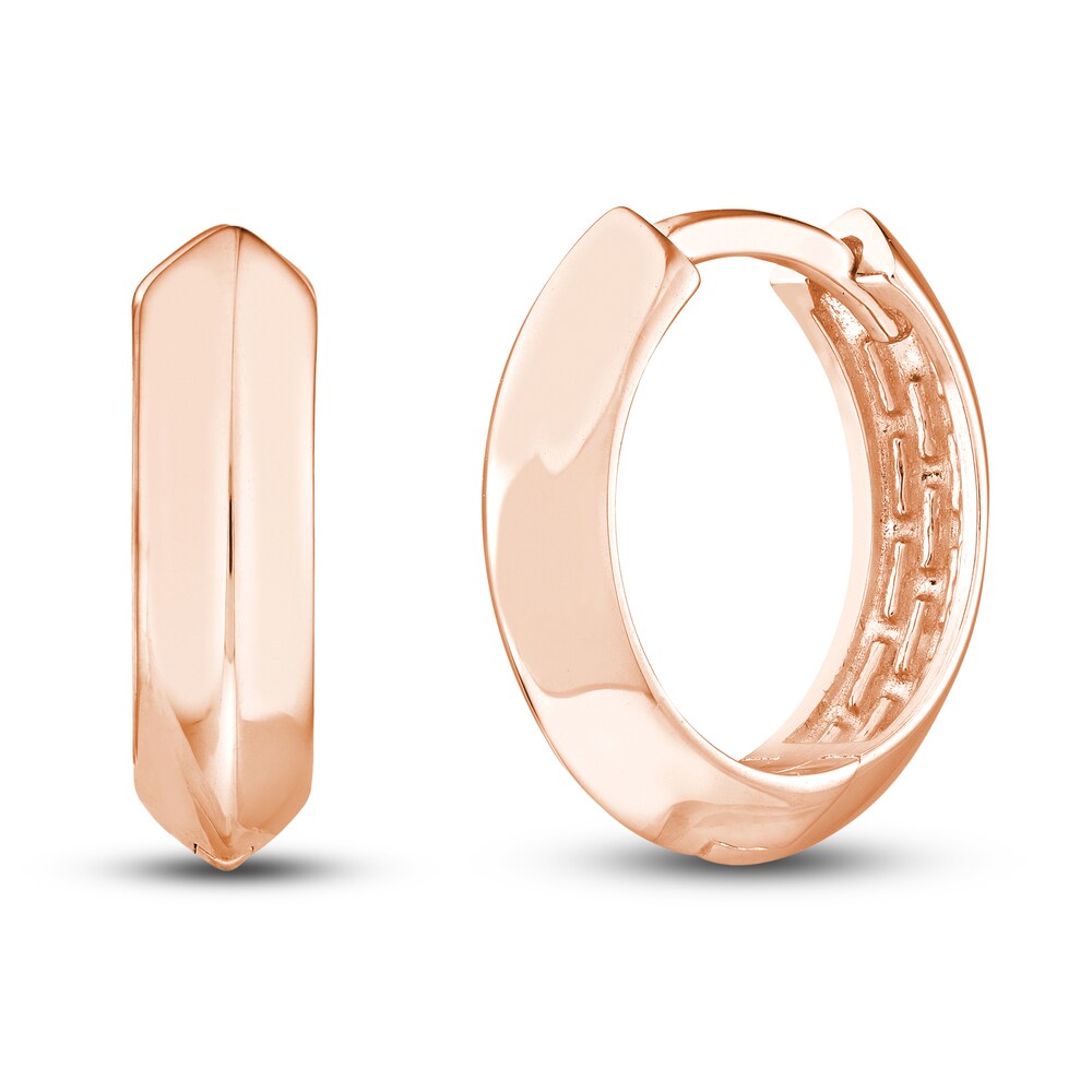 Knife Edge Huggie Earrings 14K Rose Gold L5eNF1UF