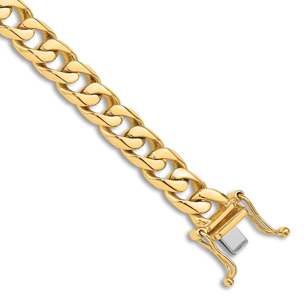 Men's Curb Chain Bracelet 14K Yellow Gold 8.0" 7.5mm L5sEmWql