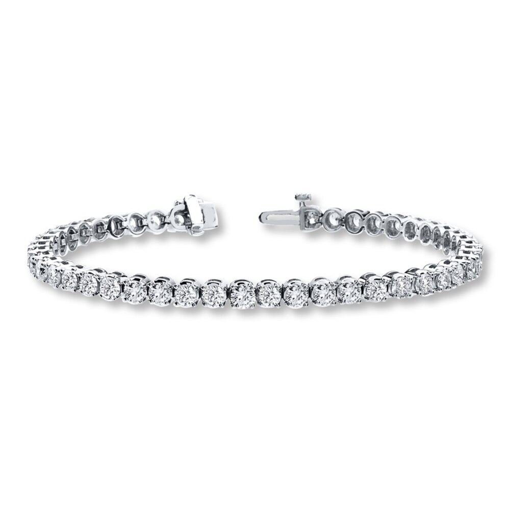 Diamond Tennis Bracelet 6 carat tw Round-cut 14K White Gold LAt0bomg