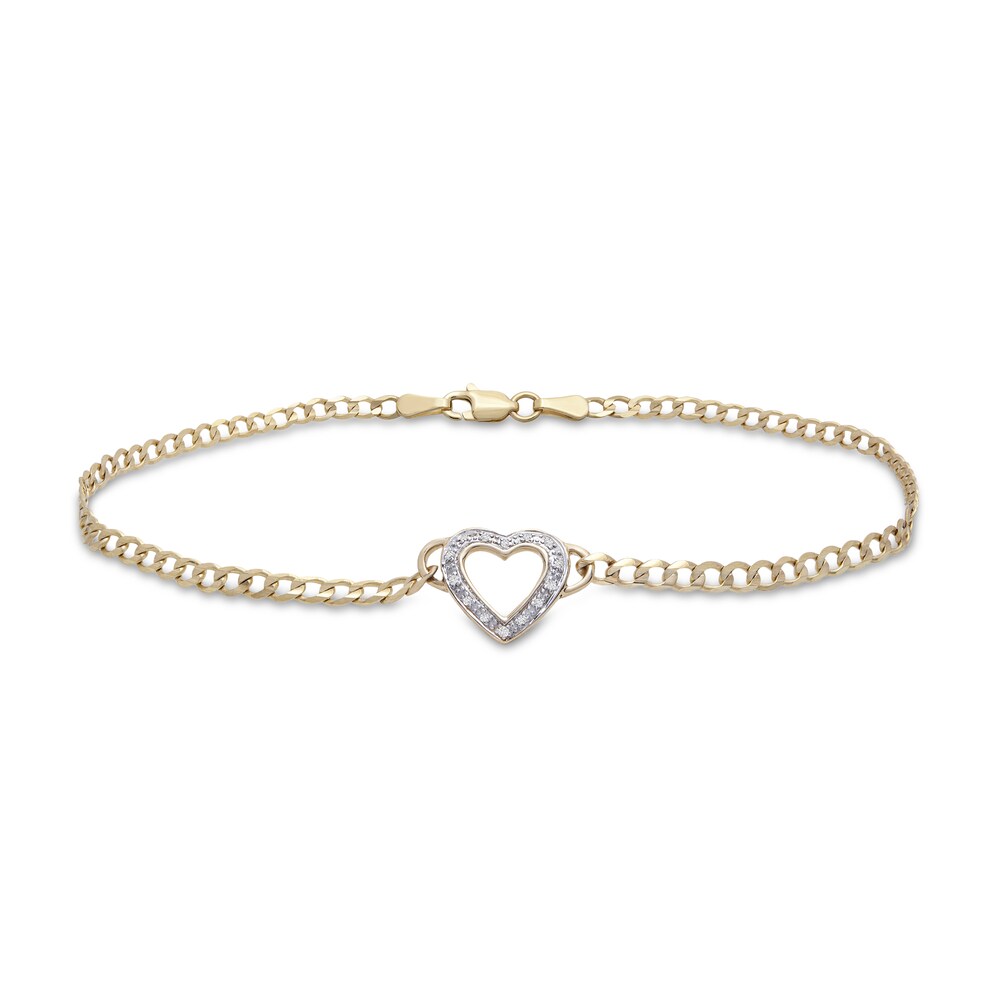 Heart Anklet 1/20 ct tw Diamonds 10K Yellow Gold LPTldqHR