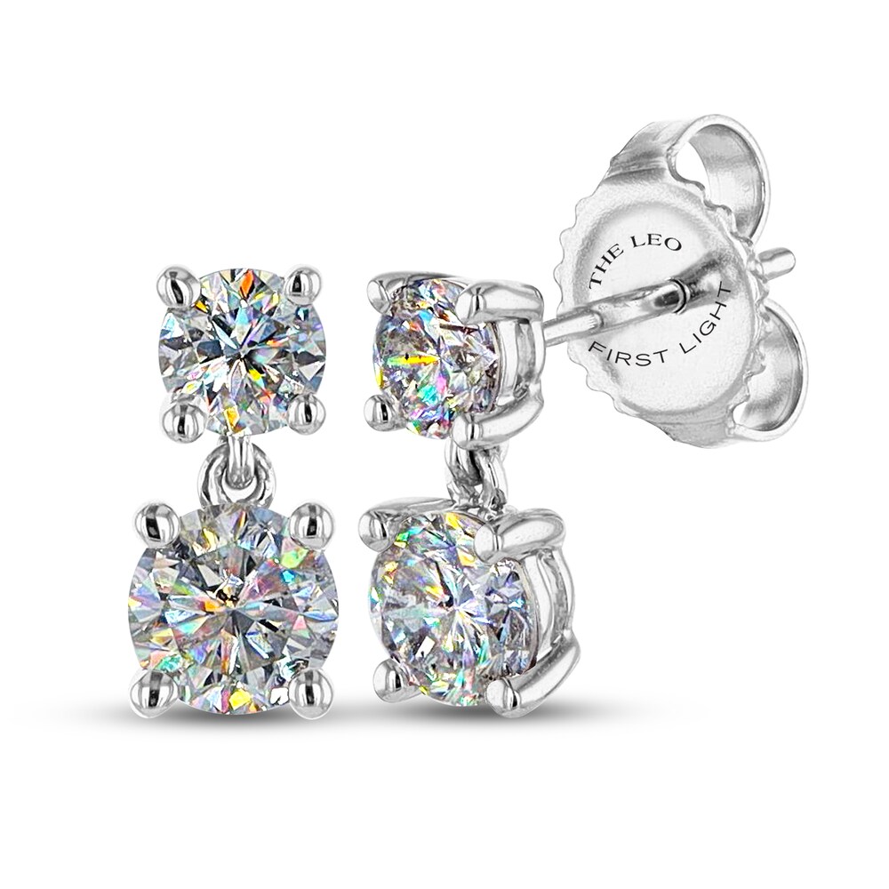 THE LEO First Light Diamond Earrings 1-1/5 ct tw Round 14K White Gold LQcNaGE1 [LQcNaGE1]