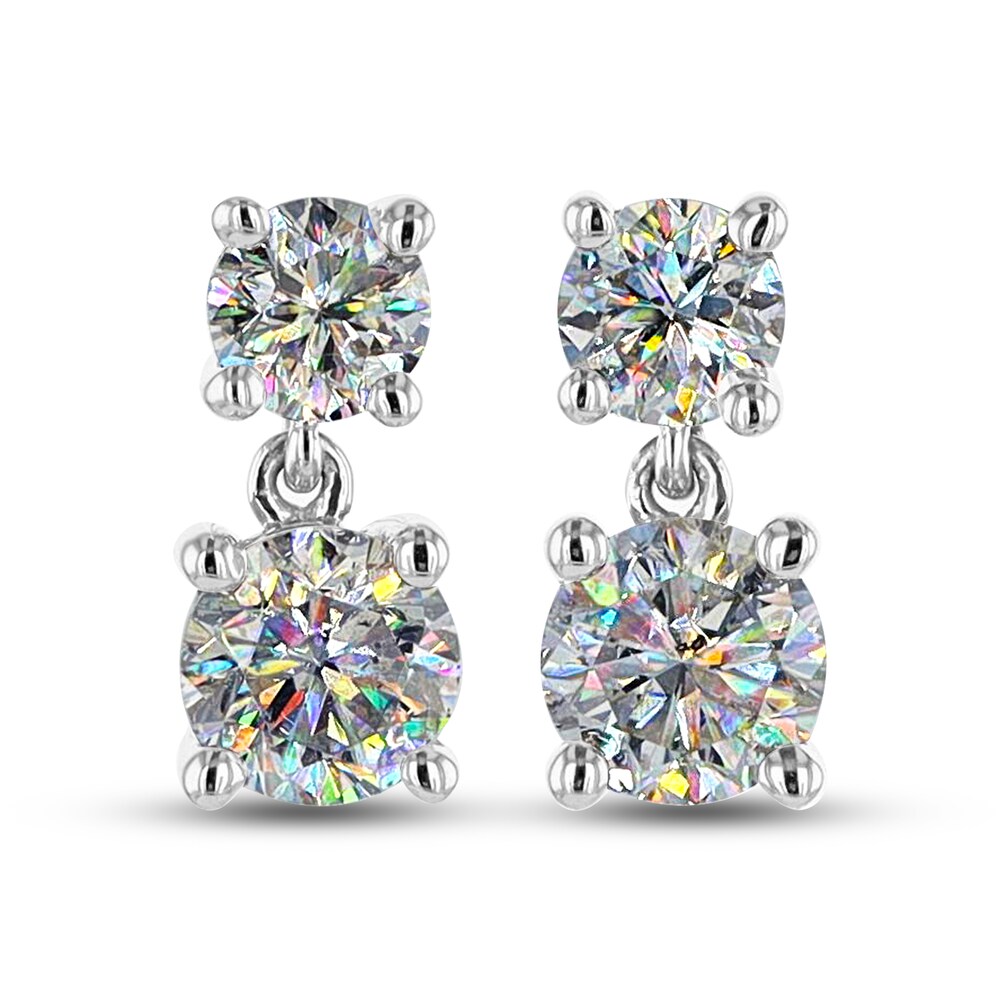 THE LEO First Light Diamond Earrings 1-1/5 ct tw Round 14K White Gold LQcNaGE1