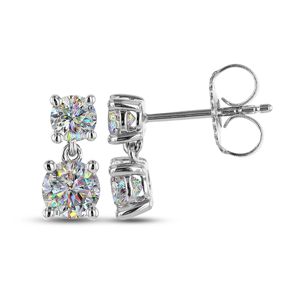 THE LEO First Light Diamond Earrings 1-1/5 ct tw Round 14K White Gold LQcNaGE1
