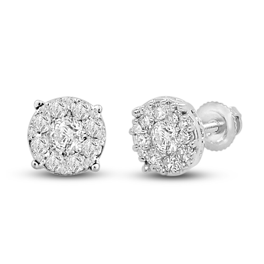 Diamond Earrings 1/2 ct tw Round 14K White Gold LS47j8j5