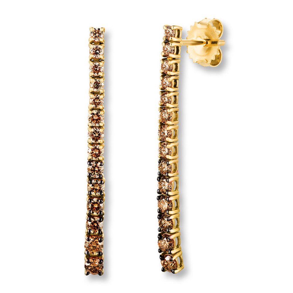 Le Vian Chocolate Ombre Earrings 1-1/3 ct tw Diamonds 14K Gold LS804Sk2
