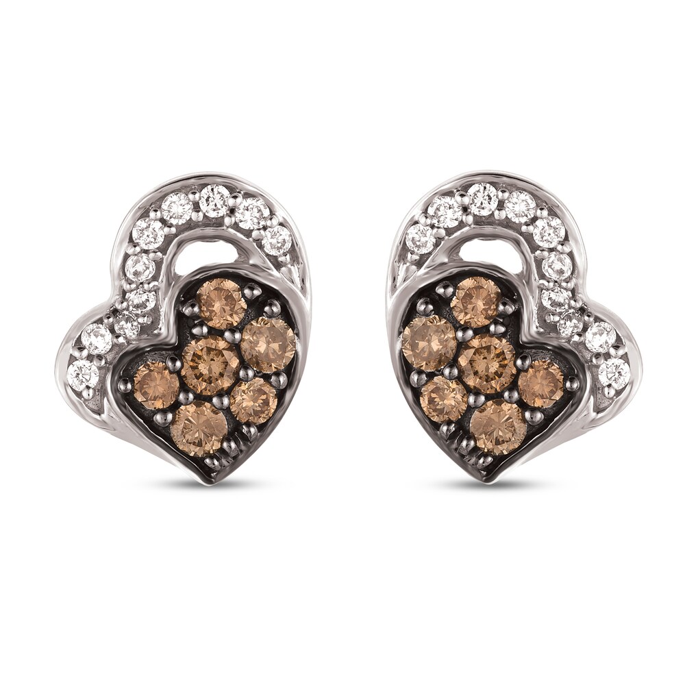 Le Vian Chocolate Diamond Earrings 1/4 ct tw Round 14K Vanilla Gold Lg6v7jds