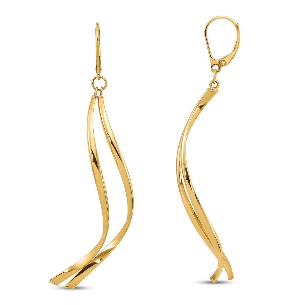 Polished Dangle Earrings 14K Yellow Gold LhVjhtIu