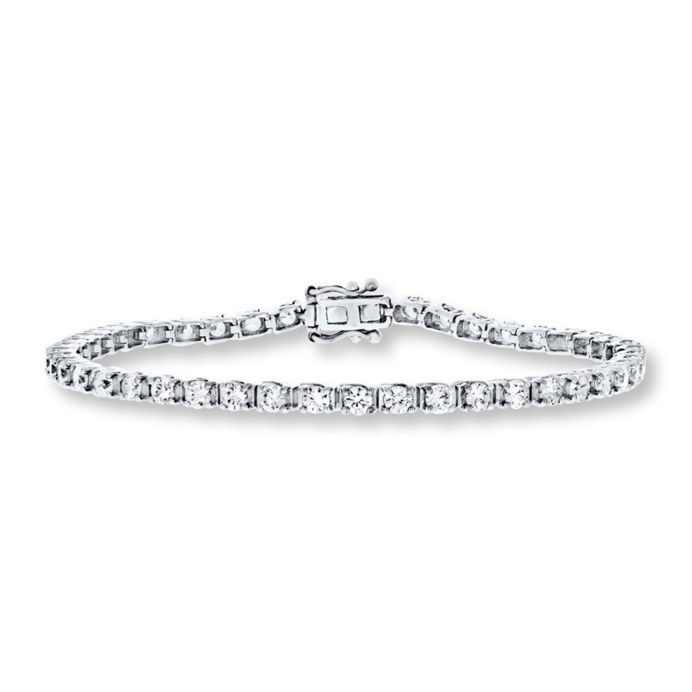 Diamond Bracelet 4 ct tw Round-cut 14K White Gold LhlRmmE3