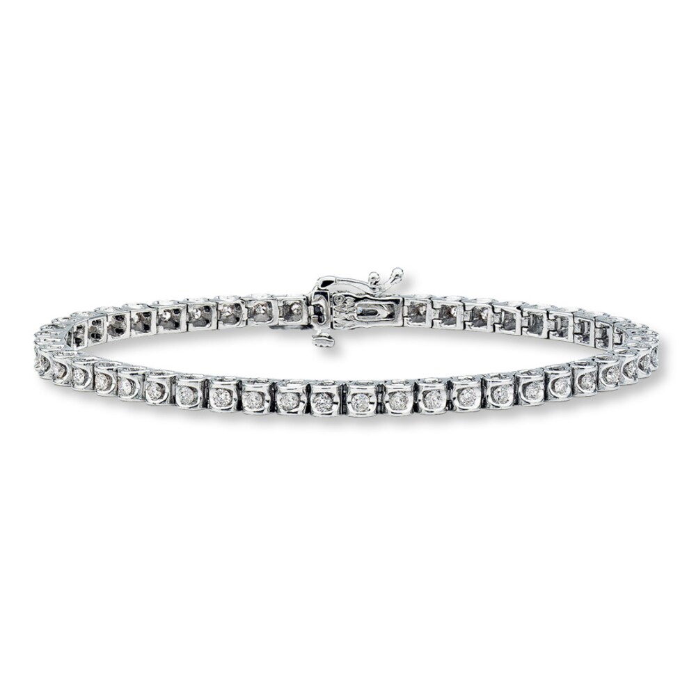 Diamond Tennis Bracelet 1-1/2 ct tw Round-cut 14K White Gold LlMsTN6X