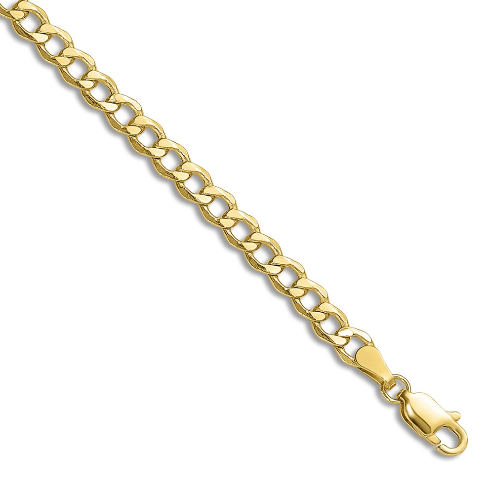 Comfort Curb Anklet 14K Yellow Gold 9" LyGAMCqU