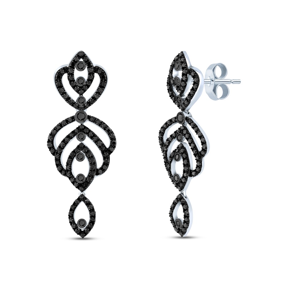 Pnina Tornai Black Diamond Earrings 1-1/3 ct tw Round 10K White Gold M4WRMAS0