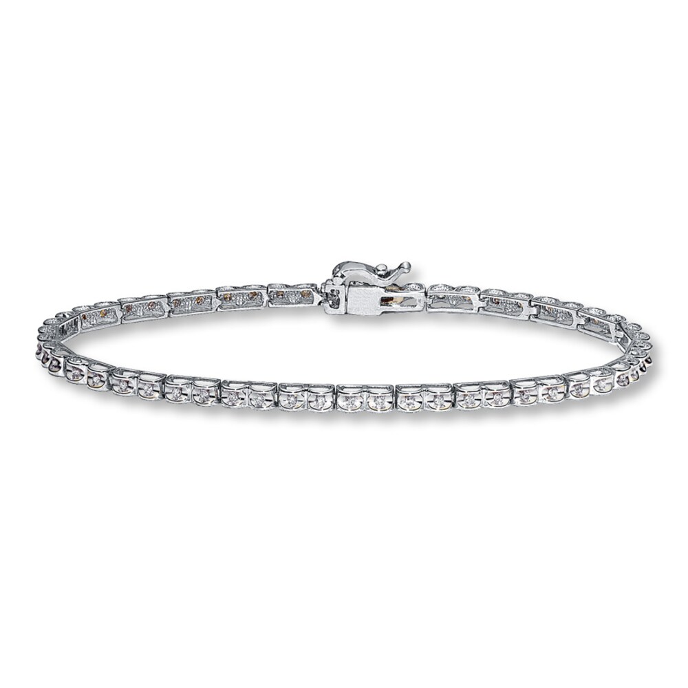 Diamond Bracelet 1/4 ct tw Round-cut 10K White Gold M8bNkak0