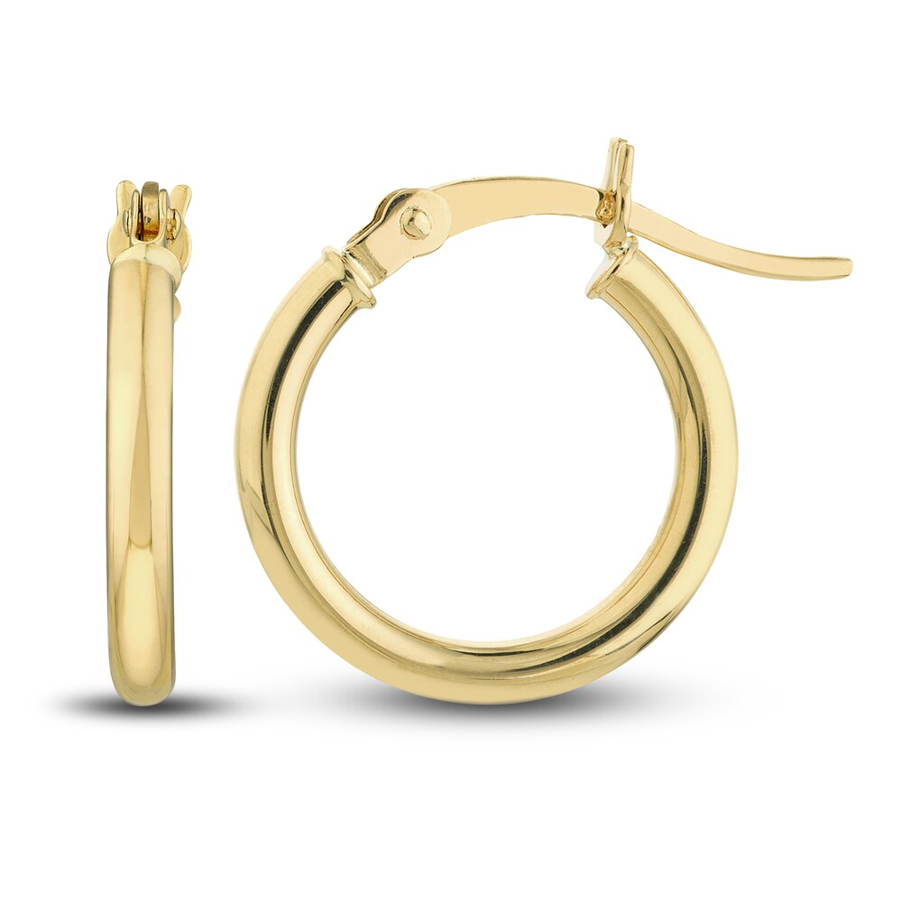 Polished Hoop Earrings 14K Yellow Gold 15mm MkIULacm