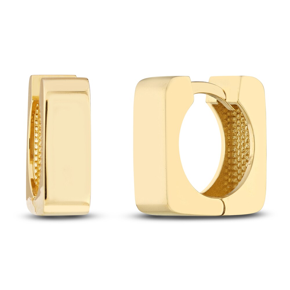 Square Huggie Earrings 14K Yellow Gold Mr1eYfR4