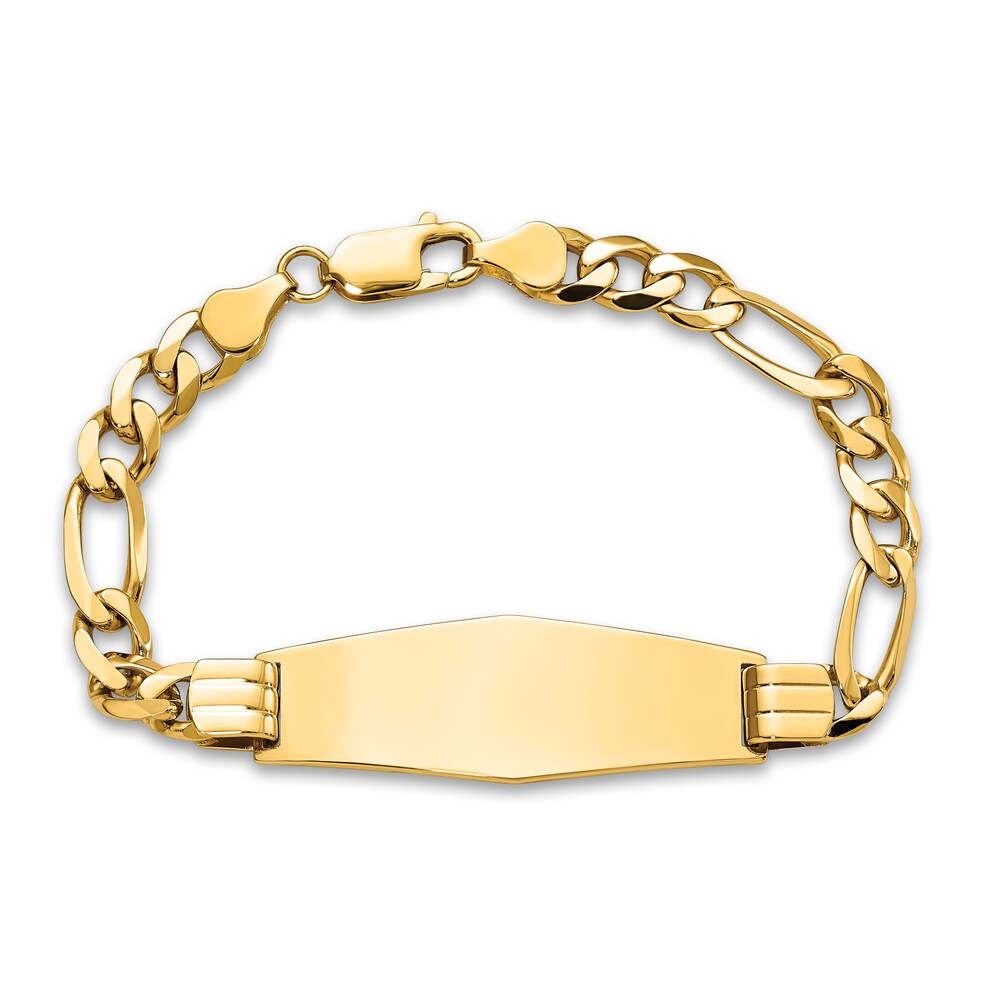 Men's Link ID Bracelet 14K Yellow Gold 13.5mm MuQaTQVa