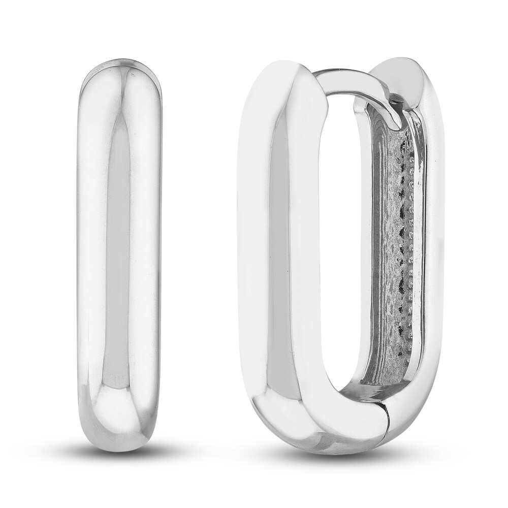 Huggie Earrings 14K White Gold 15mm MuU9i61M