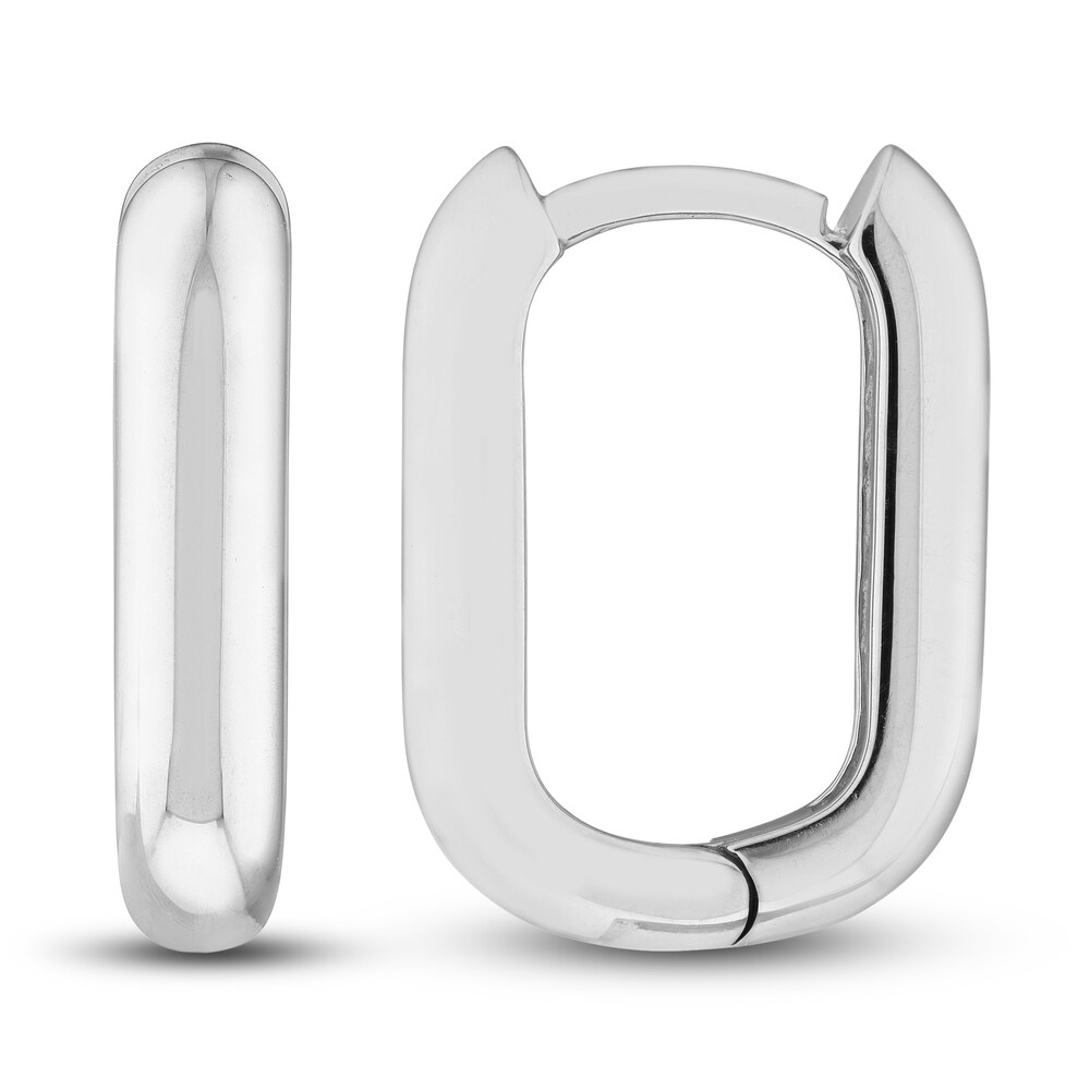 Huggie Earrings 14K White Gold 15mm MuU9i61M