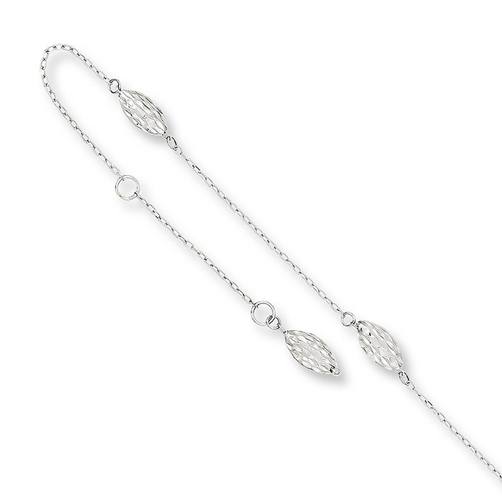 Beaded Anklet 14K White Gold MufnEDgg