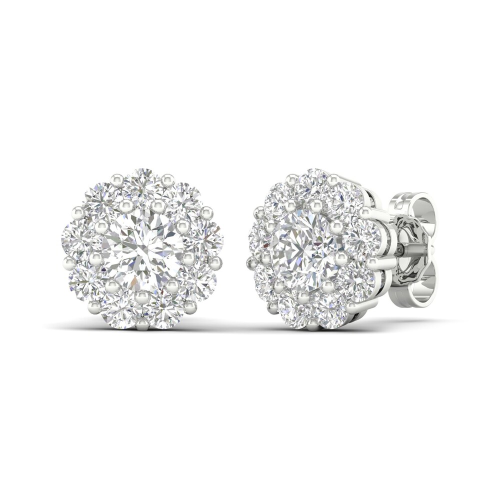 Lab-Created Diamond Earrings 2 ct tw Round 14K White Gold N9Bo8ENw