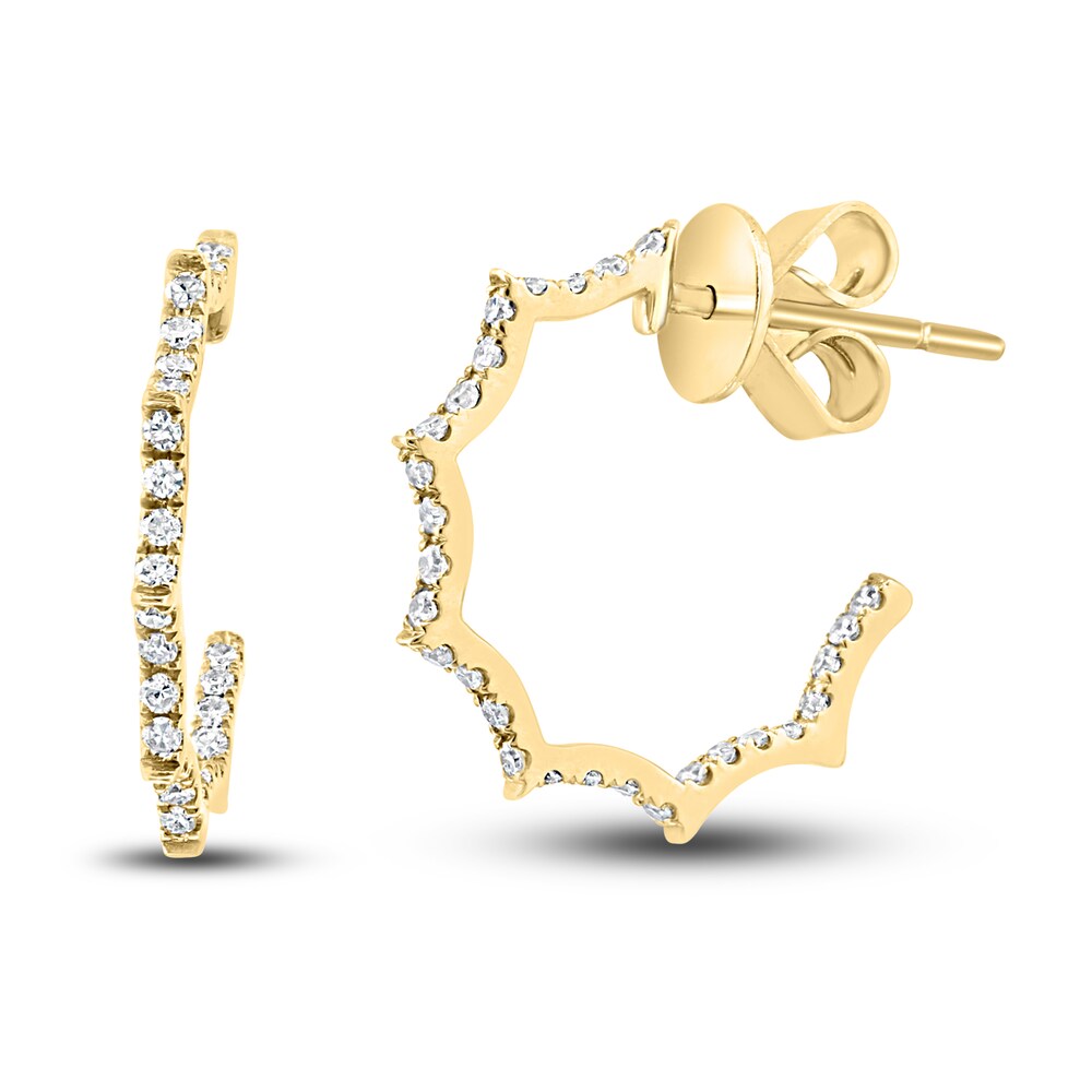 LALI Jewels Diamond Hoop Earrings 1/4 ct tw Round 14K Yellow Gold NAfObSVr