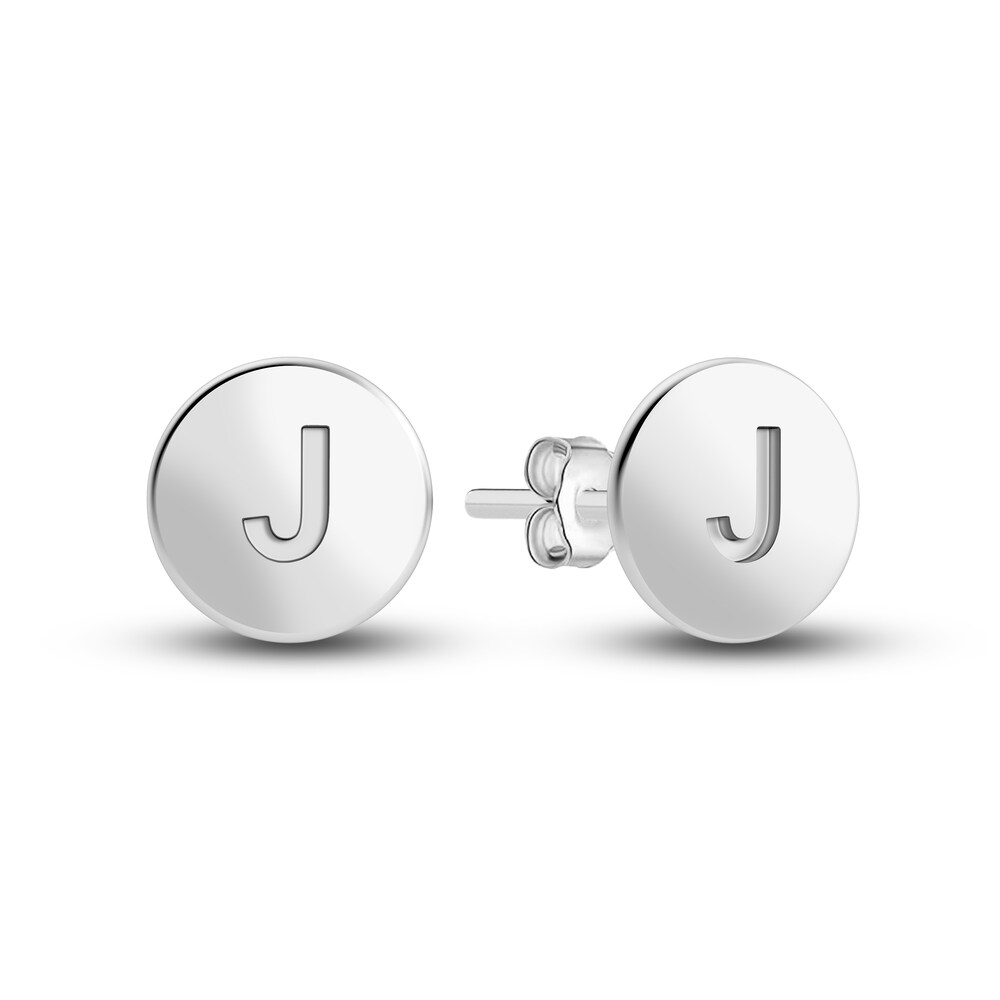 Juliette Maison Initial Stud Earrings 10K White Gold NRpVWvBH